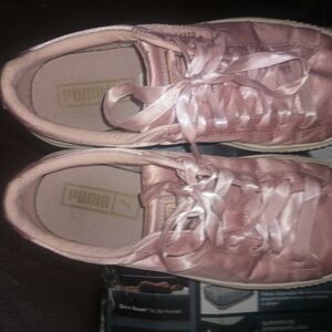 Puma Women's Pink Satin Sneakers